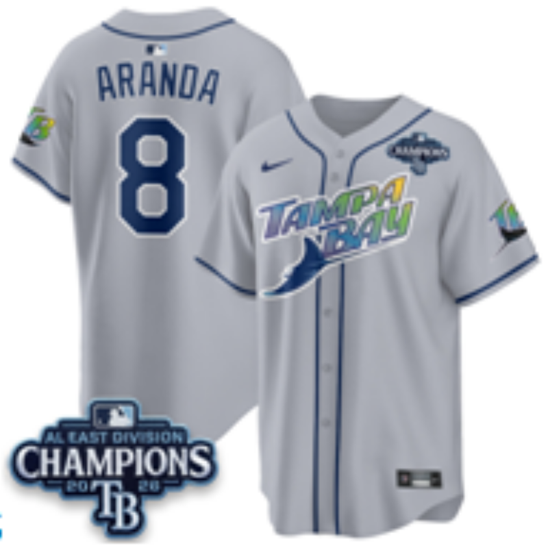 Men 2026 Tampa Bay Rays #8 Aranda grey Game Nike MLB Jersey 101206